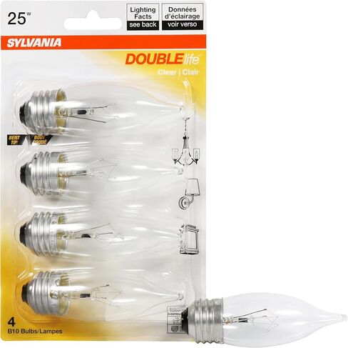 سلفينيا LIGHTING 13331 25 واط B10 Dbl Life Bulb (4 قطع) - Clea in Kuwait