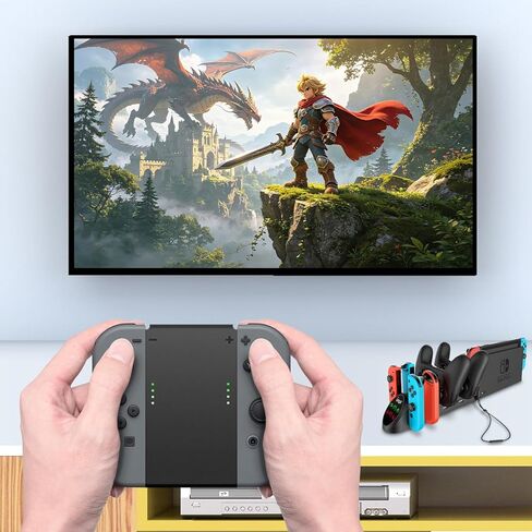 Charger Station for Switch/Switch OLED Model Joy Con and for Switch Pro Controllers Charging Dock with USB 2.0 Plug and Ports, Only for Switch Pro Controller in Saudi Arabia