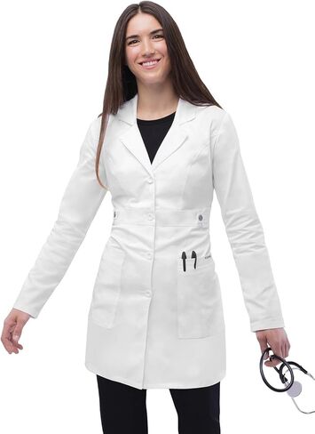 Adar Universal Stretch Lab Coat for Women - 36" Tab-Waist Lab Coat - 3304 - White - 3X in Saudi Arabia