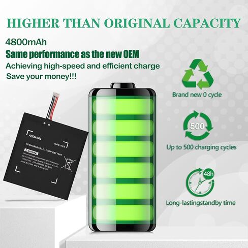 ASDAWN HAC-003 Battery Replacement for Nintendo Switch 2017 Game Console Handhold HAC-001 Internal, Battery for Nintendo Switch 4310mAh HAC-A-BPHAT-CO HAC-S-JP/EU-CO with Tool Kit in Saudi Arabia