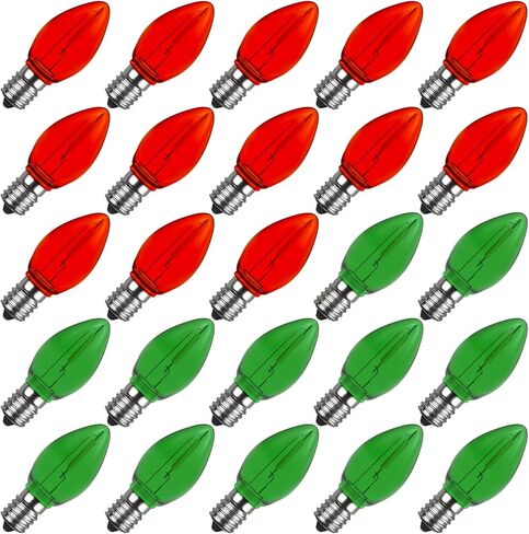 Meconard Accessory Cord with C7 LED Light Bulb, 6ft Cord with On/Off Switch for Christmas Village House, Halloween Pumpkin, Blow Mold, Night Lights, Holiday Ceramic Trees, Craft Projects, 2 Pack in Saudi Arabia
