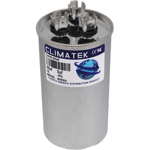 27L601 - 50 + 5 uf MFD 440 Volt VAC - ClimaTek Round Dual Run Capacitor Upgrade for GE in Saudi Arabia