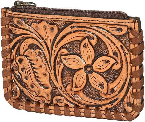 American Darling Floral Tooled Coin Purse, Brown, 3.5X5, Adbg536br in Kuwait