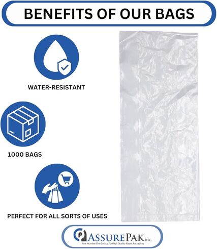 Clear (Natural Color) LDPE Poly Vented Bags (With Venting Holes) - 8"x4"x18" - 1000 Bags - 0.90 mil - Clear in Kuwait