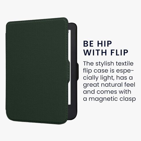 kwmobile Case Compatible with Kobo Clara 2E / Tolino Shine 4 - Nylon Protective e-Reader Cover Folio Book Style Case - Red in Saudi Arabia