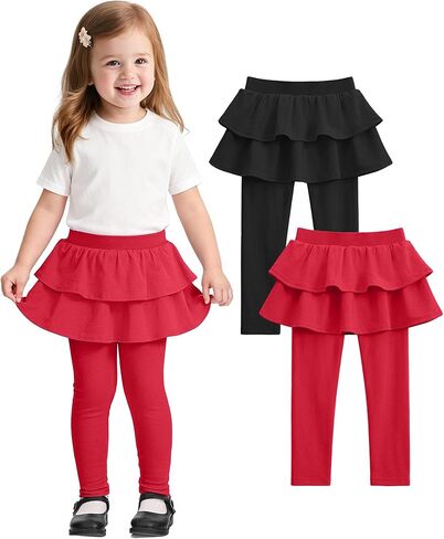 Witwot 2 Pack Toddler Girls Tutu Leggings Baby Girl Cotton Pants مع Size Size Sevel 18m-5T in Saudi Arabia
