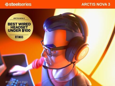 سماعة الألعاب الجديدة SteelSeries Arctis Nova 3 متعددة المنصات - صوت Arctis المميز - ميكروفون ClearCast Gen 2 - الكمبيوتر الشخصي، الهاتف المحمول (متجدد) in Kuwait