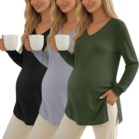 Huukaey 3 Pack Women Farmal Thermal Thermity Sleeve قمصان طويلة الأكمام in Saudi Arabia