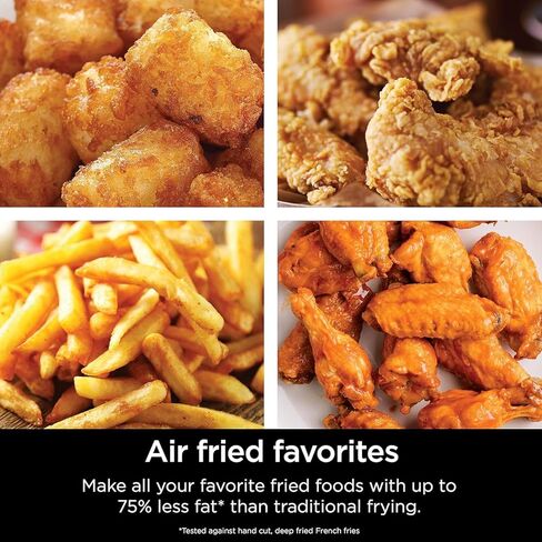 Ninja Air Fryer, 1550-Watt Programmable Base for Air Frying, Roasting, Reheating & Dehydrating with 4-Quart Ceramic Coated Basket (AF101), Black/Gray (Renewed) in Saudi Arabia