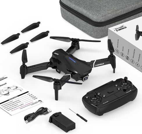 GPS Drones with Camera for Adults 1080P, 4.5"LCD Screen Control and Follow Me, 5GHz FPV Real-Time and GPS Auto Return, Up to 32G SD Card, RC Quadcopter drone Beginner, Long Flight Time Under 249g in Saudi Arabia