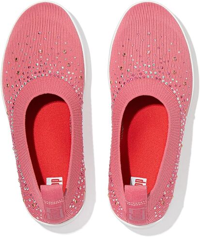 حذاء باليه نسائي من FitFlop، حذاء باليه مسطح من الكريستال المتدرج من Uberknit in Saudi Arabia