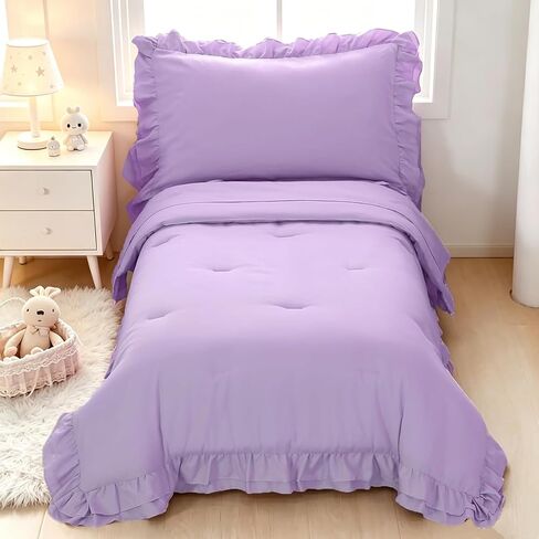 WOWELIFE 4 قطع مجموعات الفراش الصغيرة للبنات الفتيان Beige Beige Beed Set Double Ruffles Boho Bohemian Jacquard Kids Bed في حقيبة تشمل المعزي ، ورقة مجهزة ، ورقة علوية ووسادة in Saudi Arabia