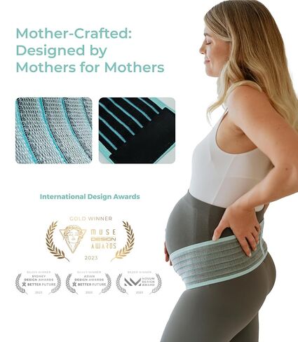 Maternity Belt 2 in 1 Postpartum Belly Bands for Pregnant Women Pregnancy, Back Pain Relief, C Section Recovery, Waist Binder, Rayon Made with Bamboo Charcoal Fiber(Premium Gentle Mint, M) in Saudi Arabia