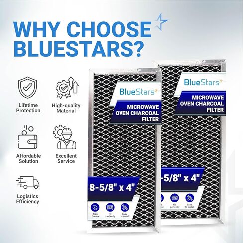 5 PACKS Ultra Durable 8206230A Microwave Charcoal Filter Replacement part by BlueStars – Exact Fit For Whirlpool & Maytag Microwaves – Replaces 8206230 AP4299744 PS1871363 in Saudi Arabia