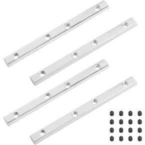 4Pcs 2020 Straight Line Connector, T Slot Aluminum Extrusion Connectors with M5 Screws, 3.9 Inch Joint Line Brackets T Slot Fasteners for 2020 Series Aluminum Extrusion Profile with Slot 6mm
