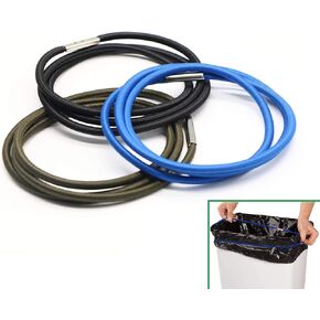 Rubber Bands for Trash Can Set of 3, Blue Only, Durable Trash Can Bag Holder with Strong Elasticity, Homewares Colorful Litter Box Bands Good for Home Office School Indoor and Outdoor