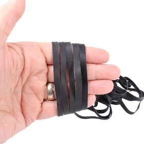 Platinum Rubber 25 Heavy Duty Rubber Bands | Big Thick XL-Large UV Resistant Black Rubber-Bands for Fishing, RC, Elastic Hair ties + Pro Quality Made in USA Latex Rubberband (BLACK RUBBER 100 PACK)