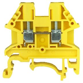 Dinkle Yellow DK2.5N-YW DIN Rail Terminal Block Screw Type UL 600V 20A 12-22AWG, Pack of 50