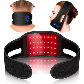 Rechargeable Red Light Therapy for Neck - Portable Red Light Therapy Belt for Face and Neck Chin - Red Light Therapy Device Neck Knee Wrap for Muscle Joint