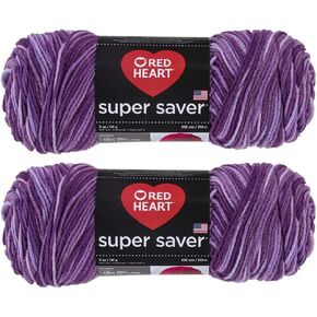 Bulk Buy: Red Heart Super Saver (2-Pack) (Purple Tones, 5 oz Each Skein)