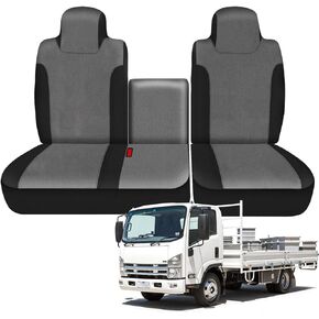SAPUBK Custom-Fit Front Seat Cover Replace for 2006-2023 Isuzu NPR 40/60 Split Bench Seat Cover Truck Accessories