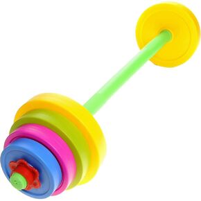 PowerTRC Barbell Exercise Pretend Play Beach Toy for Kids | Fill Adjustable Weights with Water or Sand | Workout, Gym, Weightlifting, Powerlifting Toy for Age 3+
