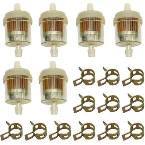 1/4 Gas Inline Fuel Filter Replacement for 6mm-7mm ATV Scooter Go Kart Dirt Bikes Snow Blower Motorcycle Lawn Mower Taotao Small Tractors Snow Mobiles Garden Tillers Generators
