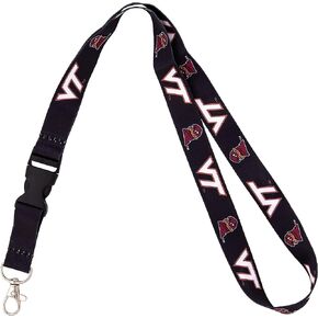 Desert Cactus Virginia Tech Lanyard Hokies VT Car Keys ID Badge Holder Lanyard Keychain Detachable Breakaway Snap Buckle (Black)