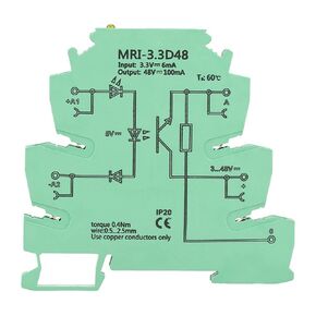 PLC Relay Module, MRI 3.3D48 DC Photoelectrical Coupler Isolating PLC Relay Module Input 3.3VDC Output 3-48VDC
