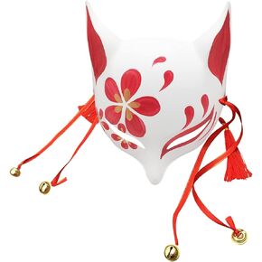 YangYong Kitsune Fox Dragon Mask for Christmas Masquerade Ball, Japanese Cosplay Kabuki