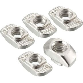 uxcell Sliding T Slot Nuts, M6 Half Round Roll in T-Nut for 3030 Series Aluminum Extrusion Profile, Carbon Steel Nickel-Plated, Pack of 15