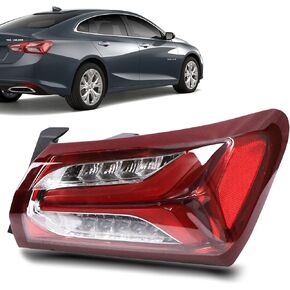Rear Tail Lights Compatible with Chevy Malibu 2019 2020 2021 2022 Outer LED Taillight Assembly Brake Lamp Left Driver Side Replace 84595944 GM2804143