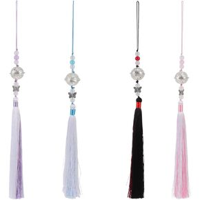 EXCEART 4pcs Tassel Pendant Handmade Ornaments Beaded Tassel for Crafts Purse Charms and Tassels Tassel Bag Charm Chinese Tassels Antique Ancient Waist Ornaments Bookmark Clothing
