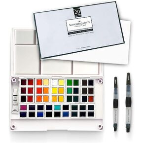 SCHPIRERR FARBEN - Professional Watercolor Paint Set, 48 Vivid Colors, Travel Watercolor Set with Classy Tin Box, Portable Watercolor Palette, Water Colors for Adult and Kids Use