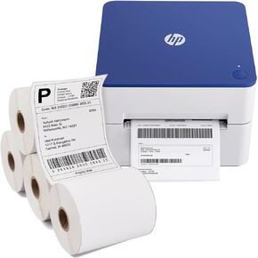 HP Shipping Label Printer 4x6 Commercial Grade Direct Thermal, 203 DPI Printer 4" x 6" Labels (4 Rolls 250 Sheets per Roll)