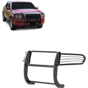 Black Horse Grille brush Bumper Guard Modular Black Compatible with 2006-2014 Honda Ridgeline-17A152500A1MA