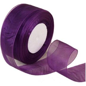 GUZON 50 Yards 1.5 Inch Wide Organza Ribbon for Wedding Gifts Wrapping DIY Bows and Craft (Purple)
