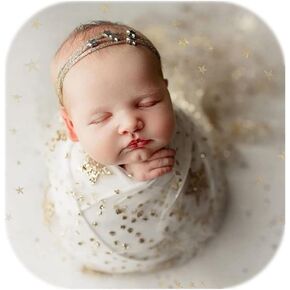 بطانية تغليف شفافة لحديثي الولادة من Vemonllas باللون الذهبي على شكل نجمة من أجل دعامات تصوير الأطفال حديثي الولادة in Kuwait