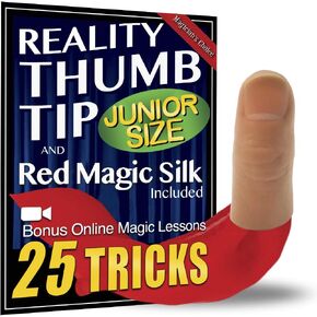 Magic Makers Junior Reality Thumb Tip with Red Silk and Online Course for Magic Training
