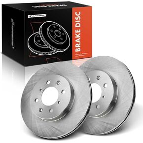 A-Premium 10.30 inch (261.7mm) Front Drilled and Slotted Disc Brake Rotors Compatible with Select Honda and Acura Models - Civic 1990-2005, Fit 2007-2014, Insight, Civic Del Sol, EL, Integra, 2-PC Set