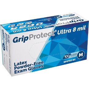 GripProtect Ultra 8 Mil Latex Exam Gloves, Disposable, Medical, Auto