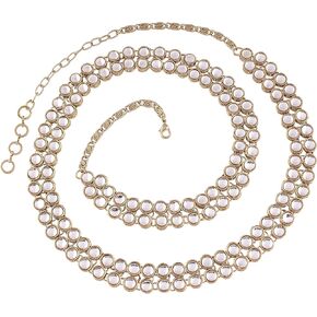 Aheli Tradional Ethnic Kundan Waist Chain Kamar Patta Belly Chain Indian Jewelry for Women