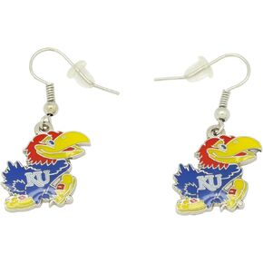 Kansas Jayhawks "Bird Design" 3/4" Dangle Logo Earring Set Charm Gift