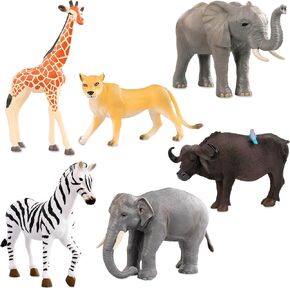 Terra by Battat – Wild Life Set – Realistic Animal Toy Figures with Tiger and Lion Toys for Kids 3+ (6 pc) , Black