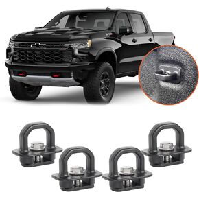 Tie Down Anchors Truck Bed Side Wall Anchor fit for 2007-2023 Chevy Silverado/GMC Sierra, 2015-2023 Chevy Colorado/GMC Canyon, Truck Bed Cargo Hooks, DZ97903, Aluminum, Red, 9pcs