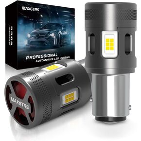 MAXGTRS T20 7440 W21W LED Bulb CANBUS Turn signal light Super bright 3570 Chip Error Free Blinker Anti Hyper Flash Amber Yellow 24W 4000LM lamp Plug and Play(2 pack)