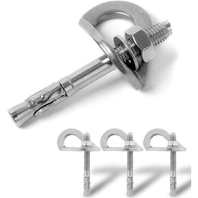 Climbing Holds Anchor Set - 3PCS - 8MM Bolt/25KN - Stainless Steel Bolt Hanger and Bolt Heavy Duty Climbing Holds Weight 2500KG for Indoor Outdoor Climb Train, High Worker, Mountaineering