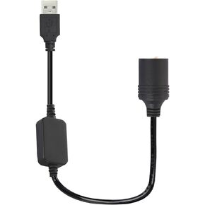 USB A ذكر إلى 12 فولت مقبس ولاعة سجائر السيارة أنثى محول كابل USB محول ولاعة السجائر للسيارة ومسجل قيادة السيارة GPS E-Dog والمزيد (2 قدم/60 سم)