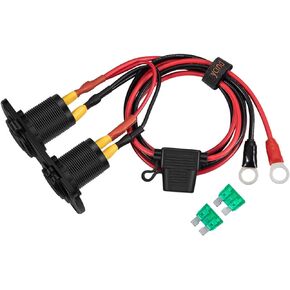 سلسلة DIY YCIND أنثى ولاعة السجائر المقبس المزدوج USB شحن مخرج الطاقة الثقيلة 30A الصمامات 12V سيارة شاحنة قارب البحرية RV المحمول DIY كيت 12AWG الحبل 10Ft