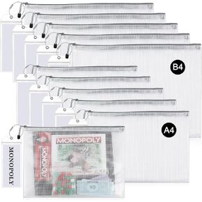 Board Game Storage Kit with 12 Sets of Zipper Pouch Bags and Sorting Label Tabs, Board Game Organizer and storage for Board Games, Bricks, Puzzles, Toys, Craft Projects, School Supplies